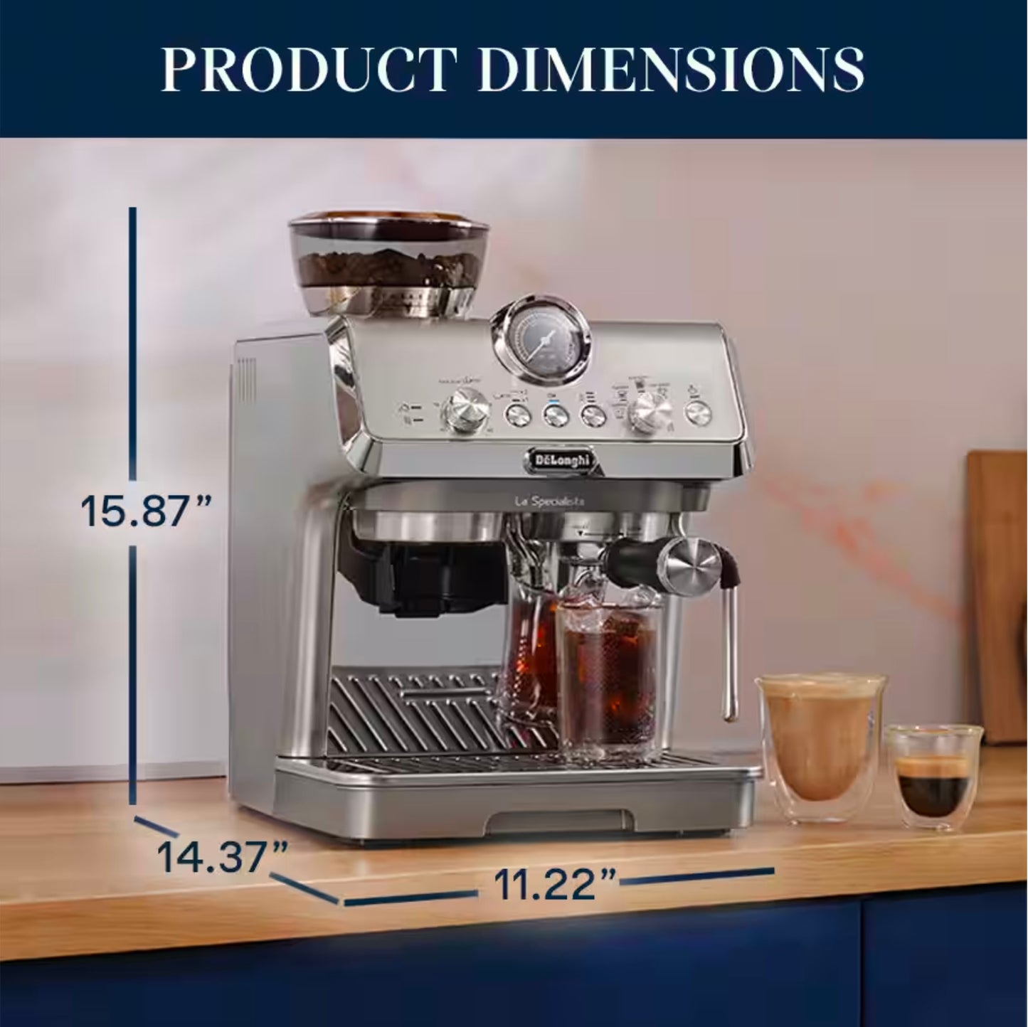 De'Longhi La Specialista Arte Evo Semi-Automatic Espresso Machine with Cold Brew (Metal) - EC9255M