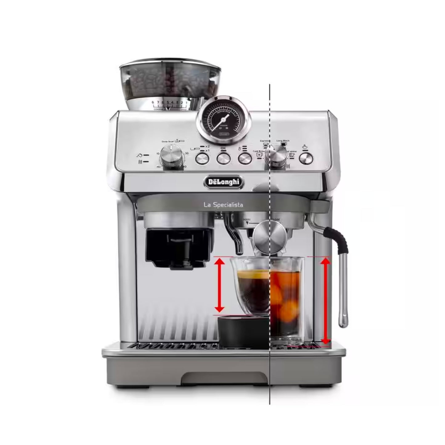 De'Longhi La Specialista Arte Evo Semi-Automatic Espresso Machine with Cold Brew (Metal) - EC9255M