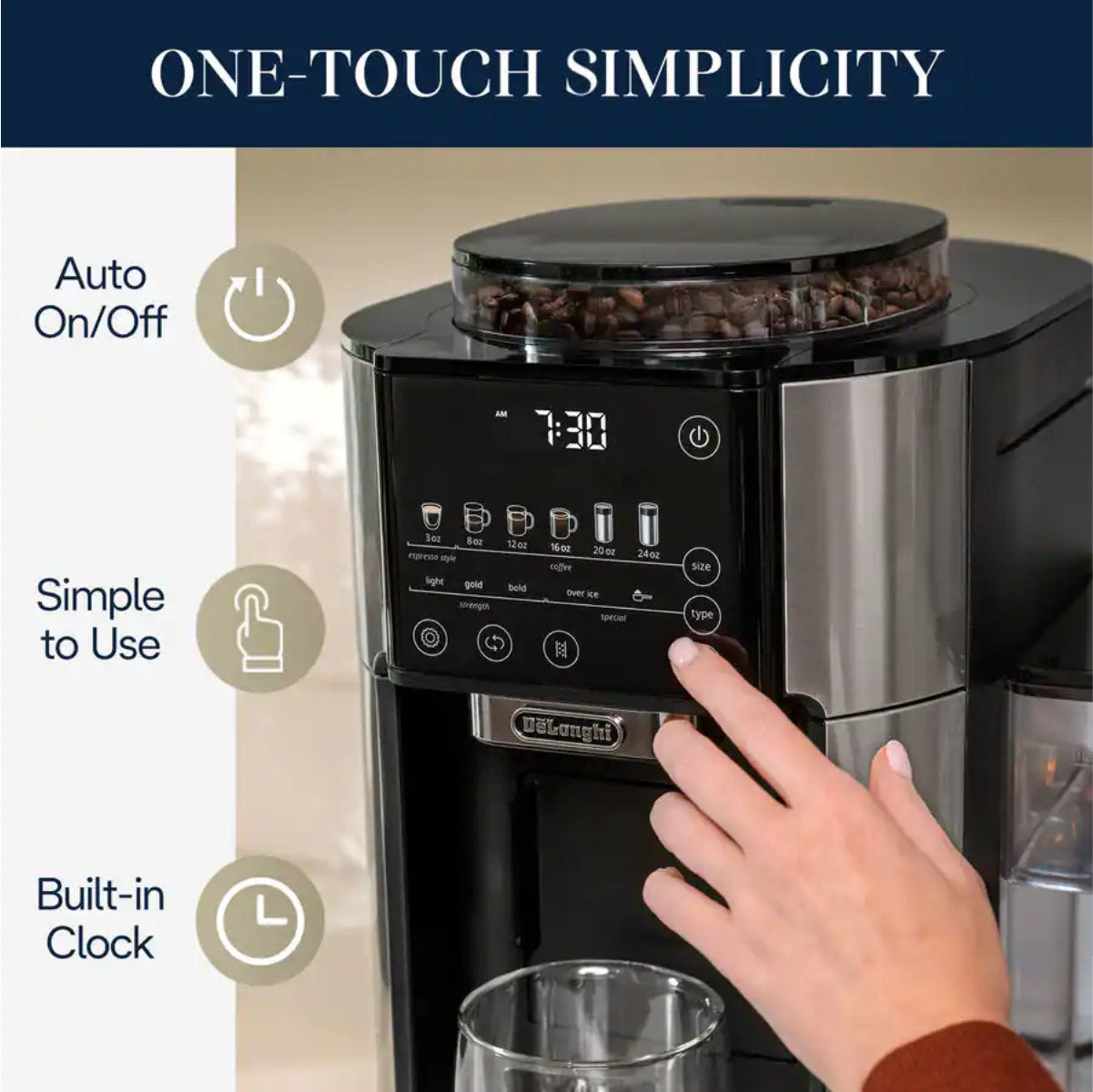 De'Longhi TrueBrew Automatic Drip Coffee Machine (Stainless Steel ...