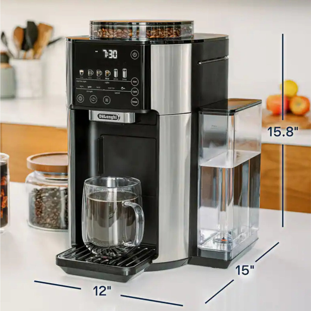 De Longhi TrueBrew Automatic Drip Coffee Machine Stainless Steel