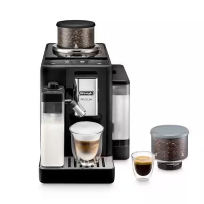 De'Longhi Rivelia Super Automatic Espresso Machine with Removable Bean Hopper And Latte Crema (EXAM44055B - Onyx Black)
