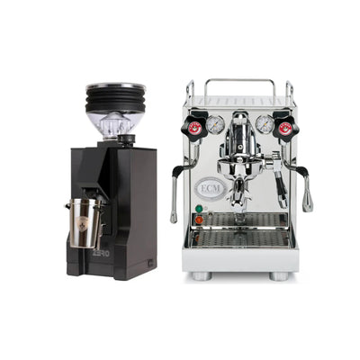 ECM Mechanika VI Slim Espresso Machine & Eureka Mignon Zero w/Black Spout (Black) - Bundle