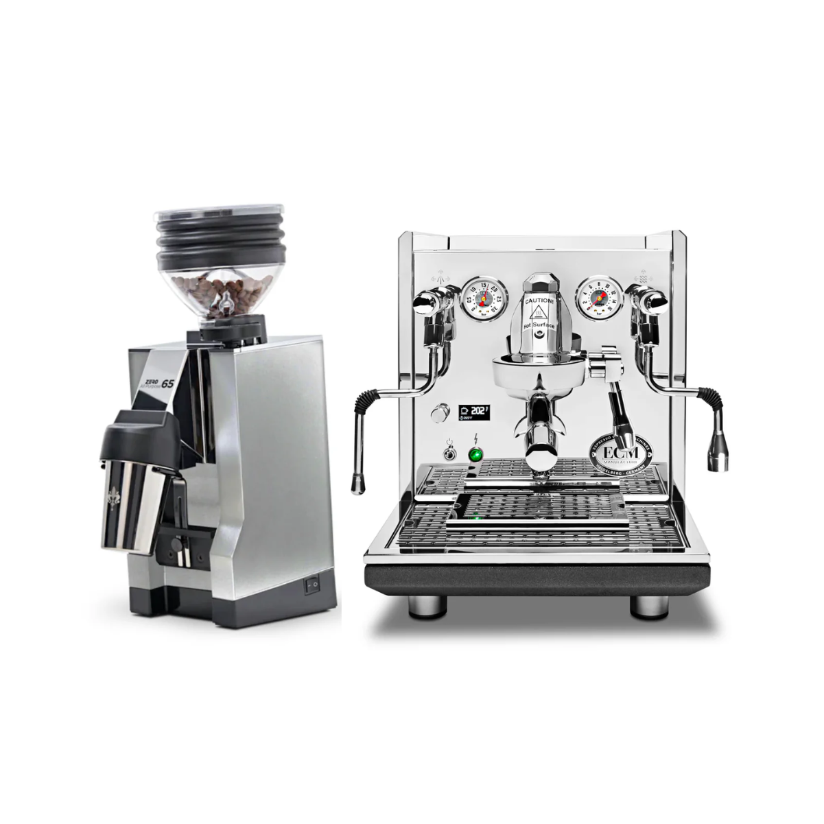 ECM Synchronika II Espresso Machine (Chrome) & Eureka Mignon Zero 65 AP (Chrome) - Bundle