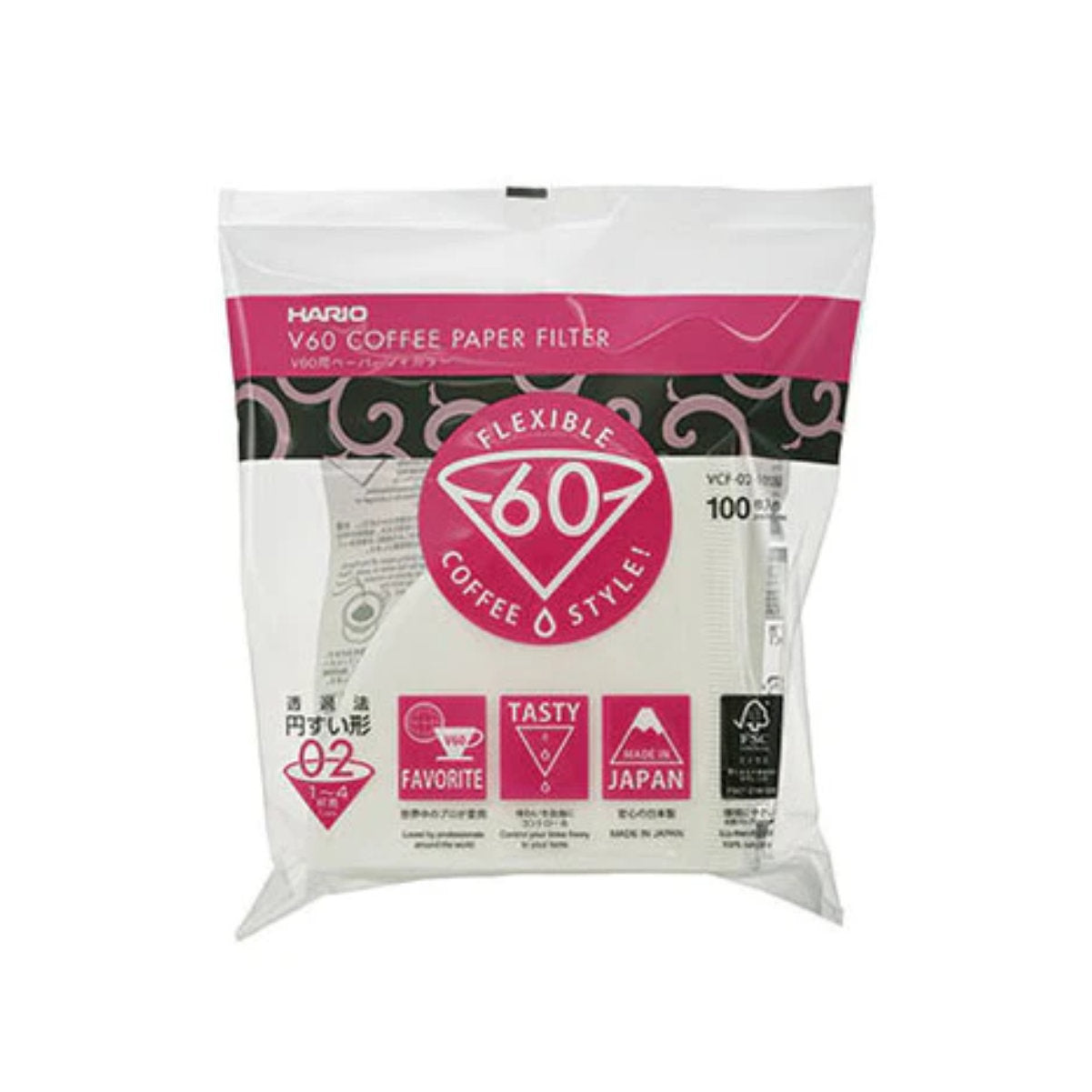 HARIO V60-02 Filters (100-Pack) White