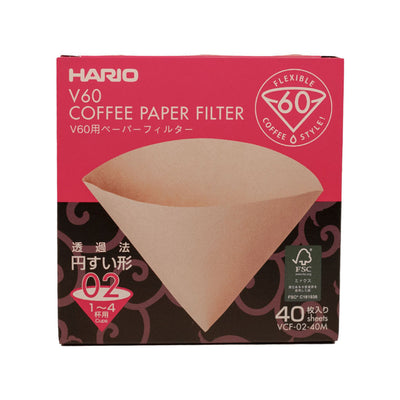 HARIO V60-02 Filters (40-Pack) (Brown)