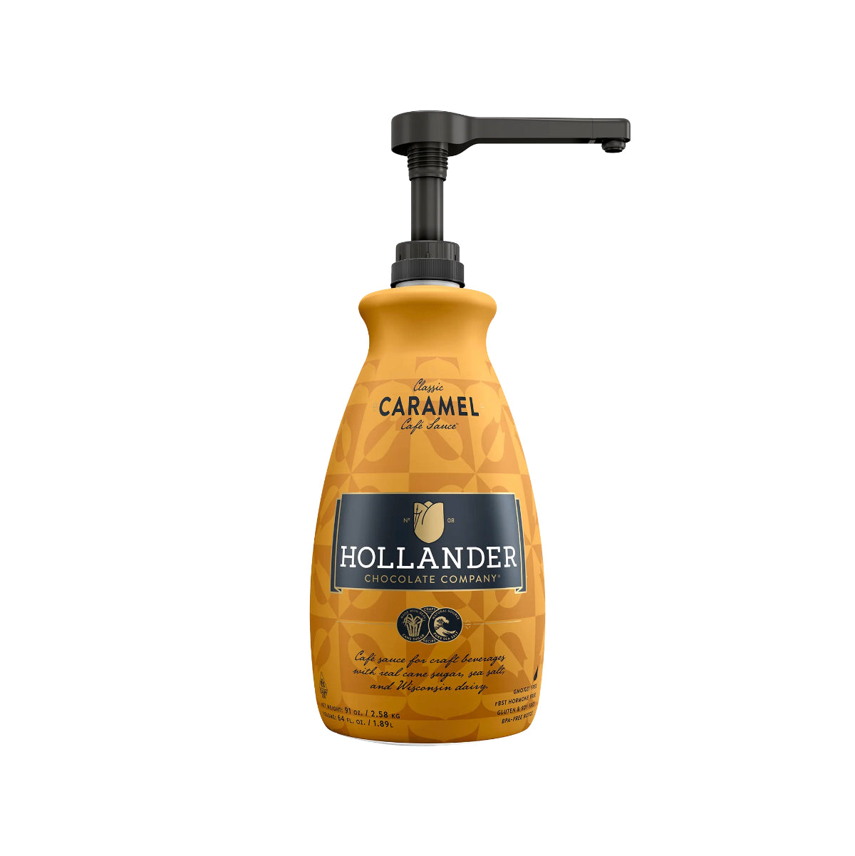HOLLANDER Classic Caramel Cafe Sauce 64oz (Pack of 6)