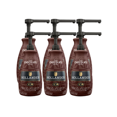 HOLLANDER Dutched Chocolate Cafe Sauce 64oz (Pack of 6)