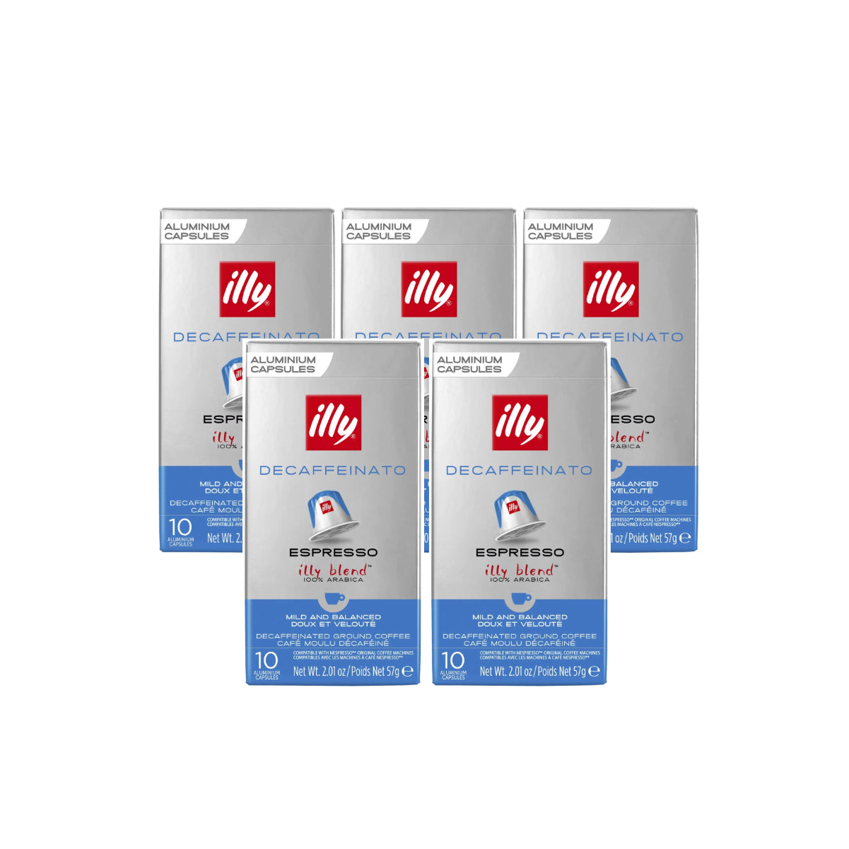 Illy Decaffeinated Nespresso Compatible Capsules Medium Roast