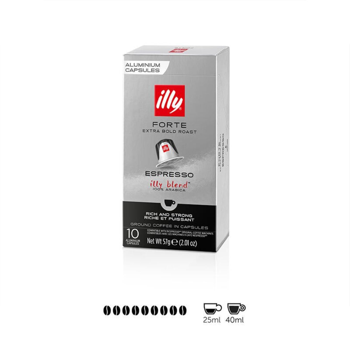 Illy Forte Nespresso Compatible Capsules - Extra Dark Roast (10 Count)