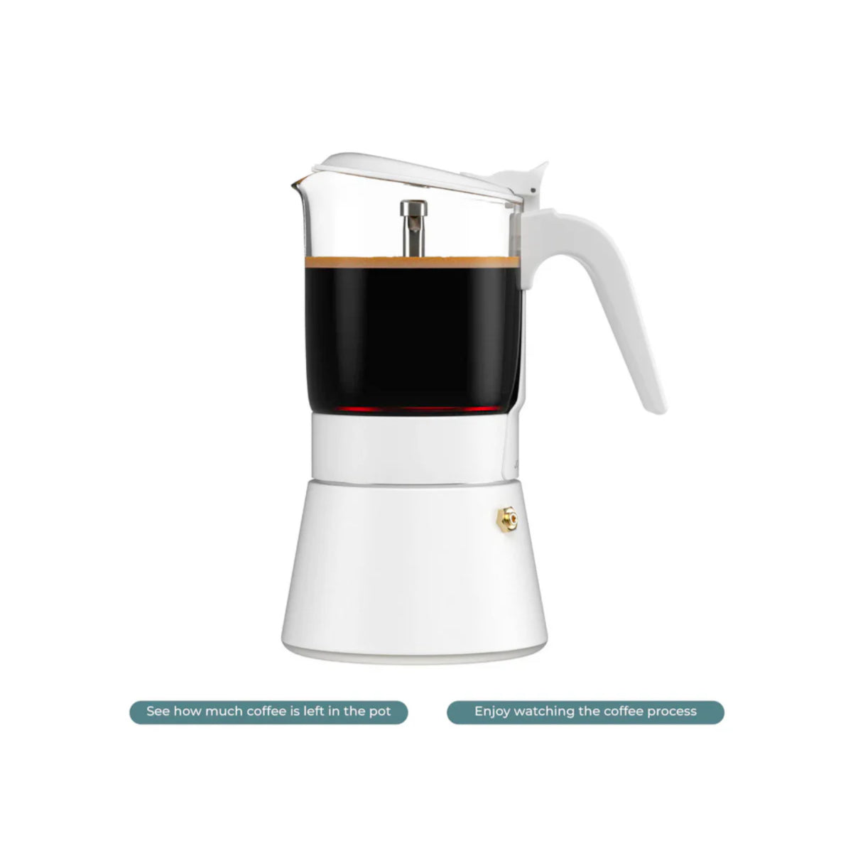 Joy Resolve ClearBrew Moka Pot (White)