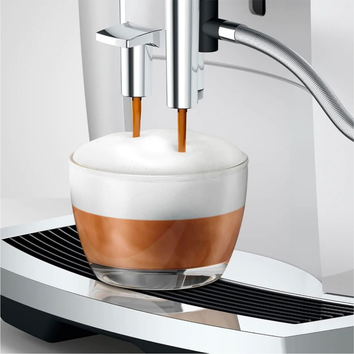 Jura E6 Automatic Espresso Machine (Piano White)