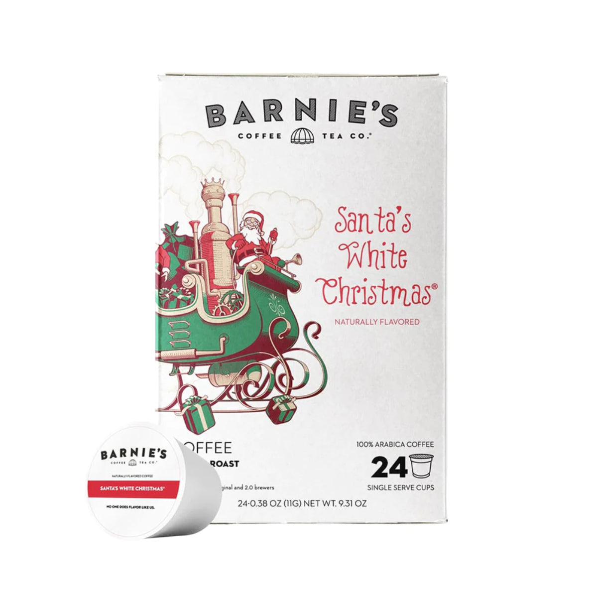 Barnie S Coffee Santa S White Christmas Single Serve Coffee Pods The   K Cups Barnie S Santa SWhiteChristmas 1 