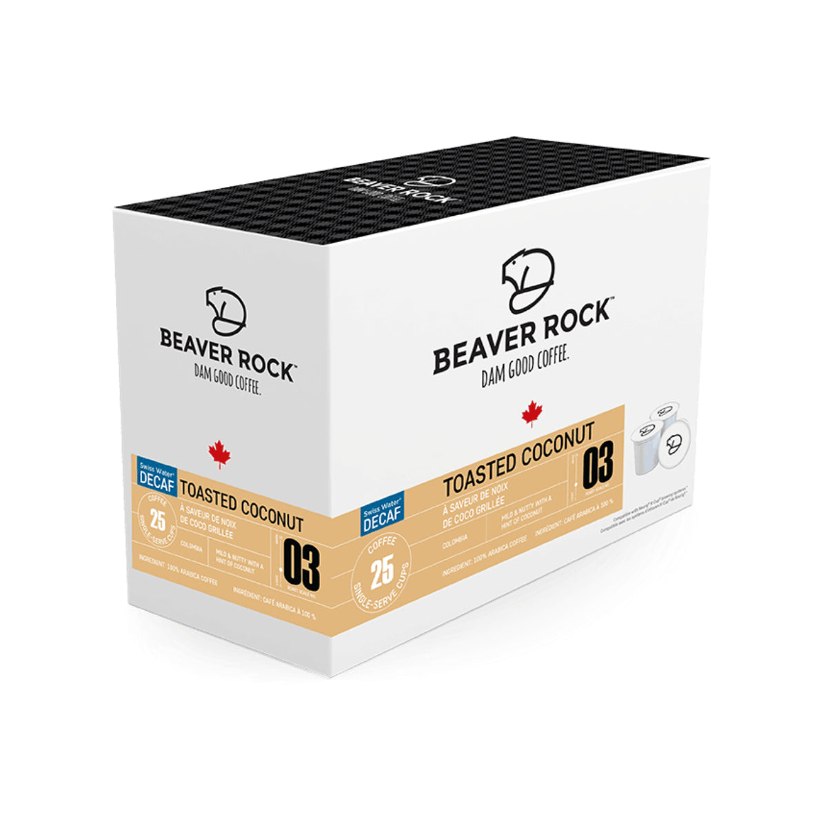 Beaver Rock Toasted Coconut Decaf Single-Serve Coffee Pods