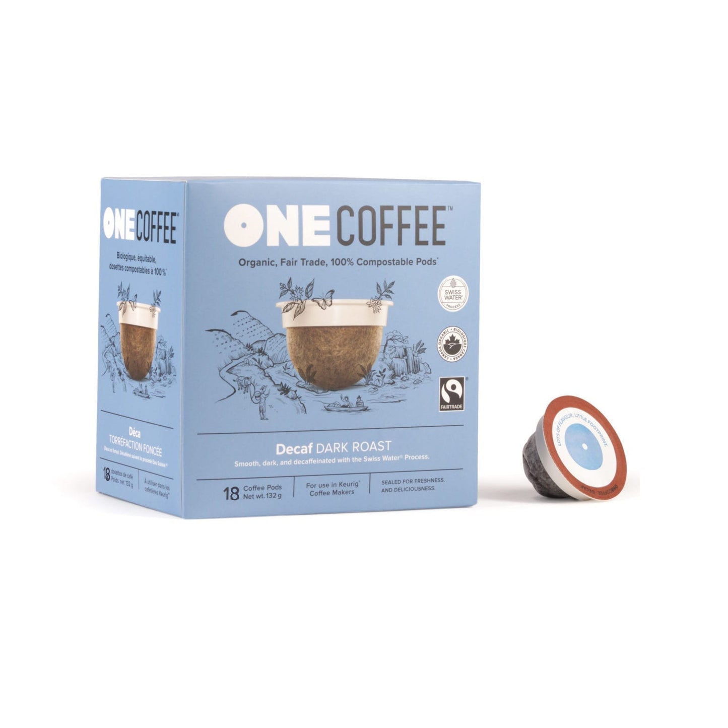 OneCoffee Dark Roast Decaf Single-Serve Pods Single-Serve Coffee Pods