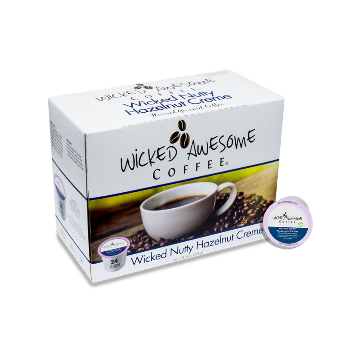 Wicked Awesome's Nutty Hazelnut Creme Single-Serve Coffee Pods