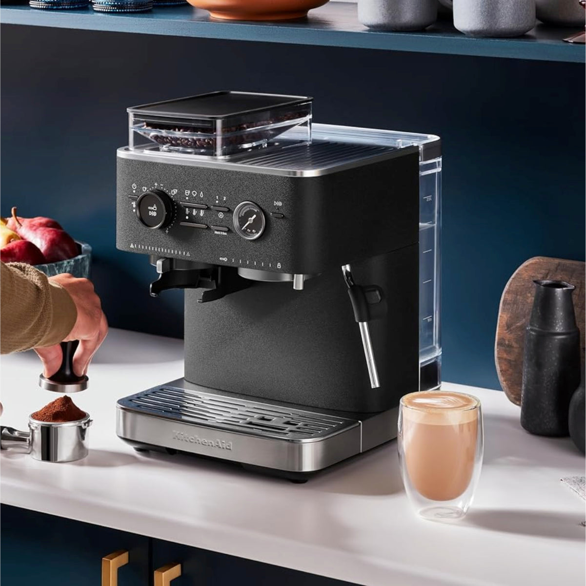 KitchenAid Semi Automatic Espresso Machine With Burr Grinder - KES6551BK (Cast Iron Black)