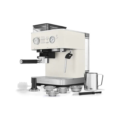 KitchenAid Semi Automatic Espresso Machine With Burr Grinder - KES6551PL (Porcelain)