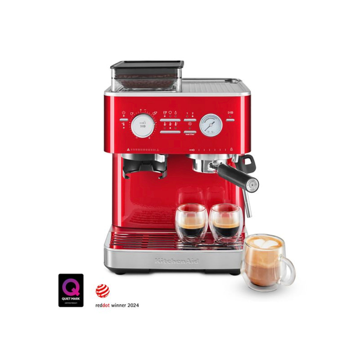 KitchenAid Semi Automatic Espresso Machine With Burr Grinder - KES6551CA (Candy Apple Red)