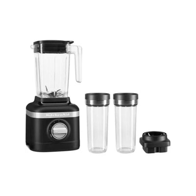 KitchenAid K150 3 Speed Ice Crushing Blender with 2 Personal Blender Jars - KSB1332BM (Matte Black)