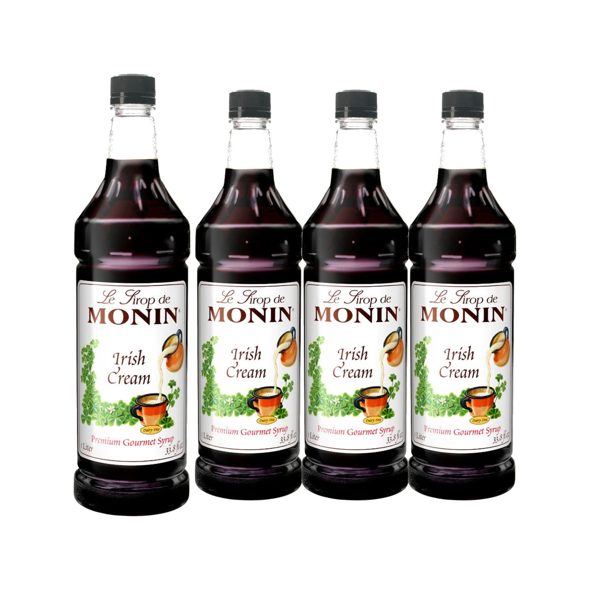 Monin Irish Cream Syrup 1L Plastic Bottle, case of four 1L bottles