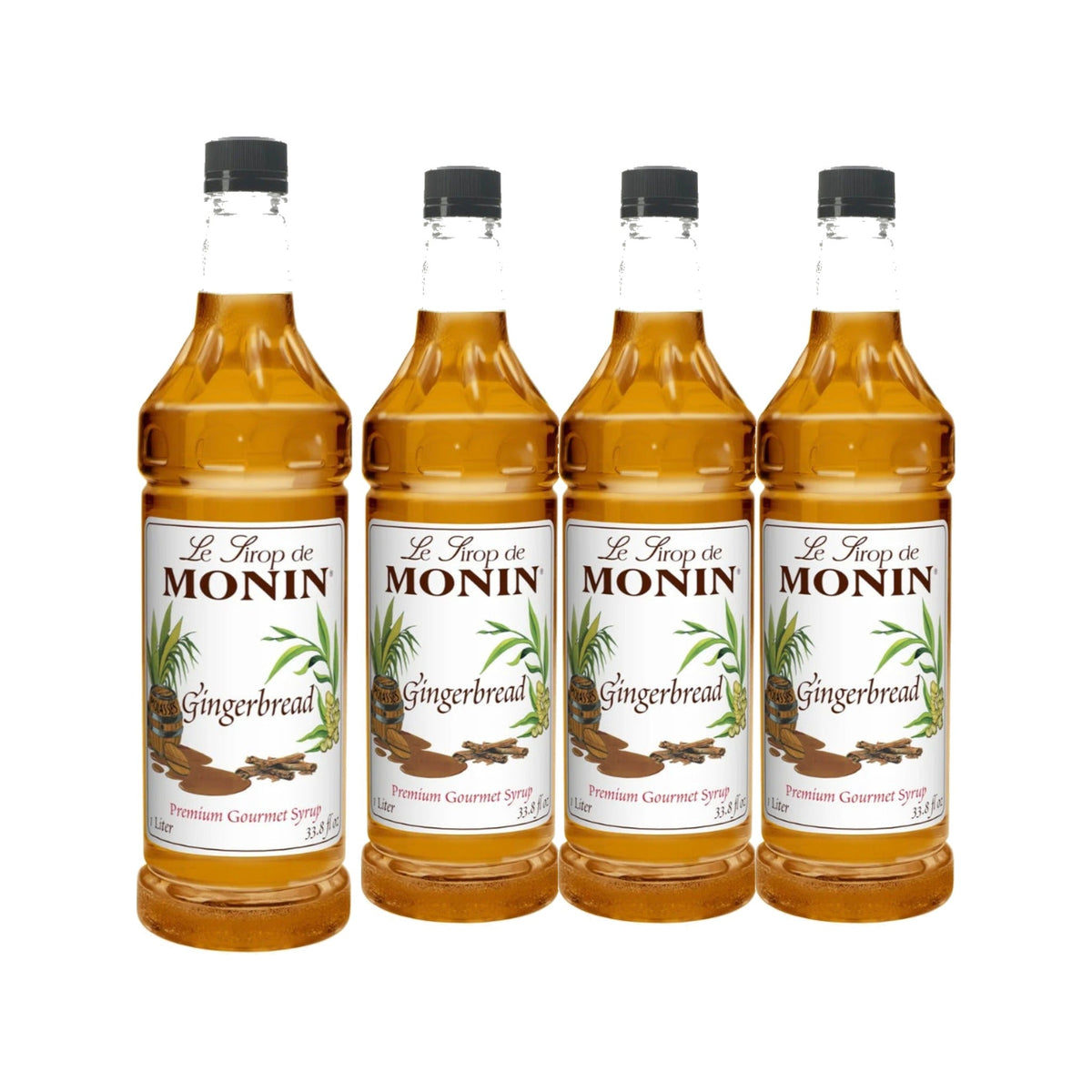 Monin Gingerbread Syrup 1L Plastic Bottle, case of four 1L bottles