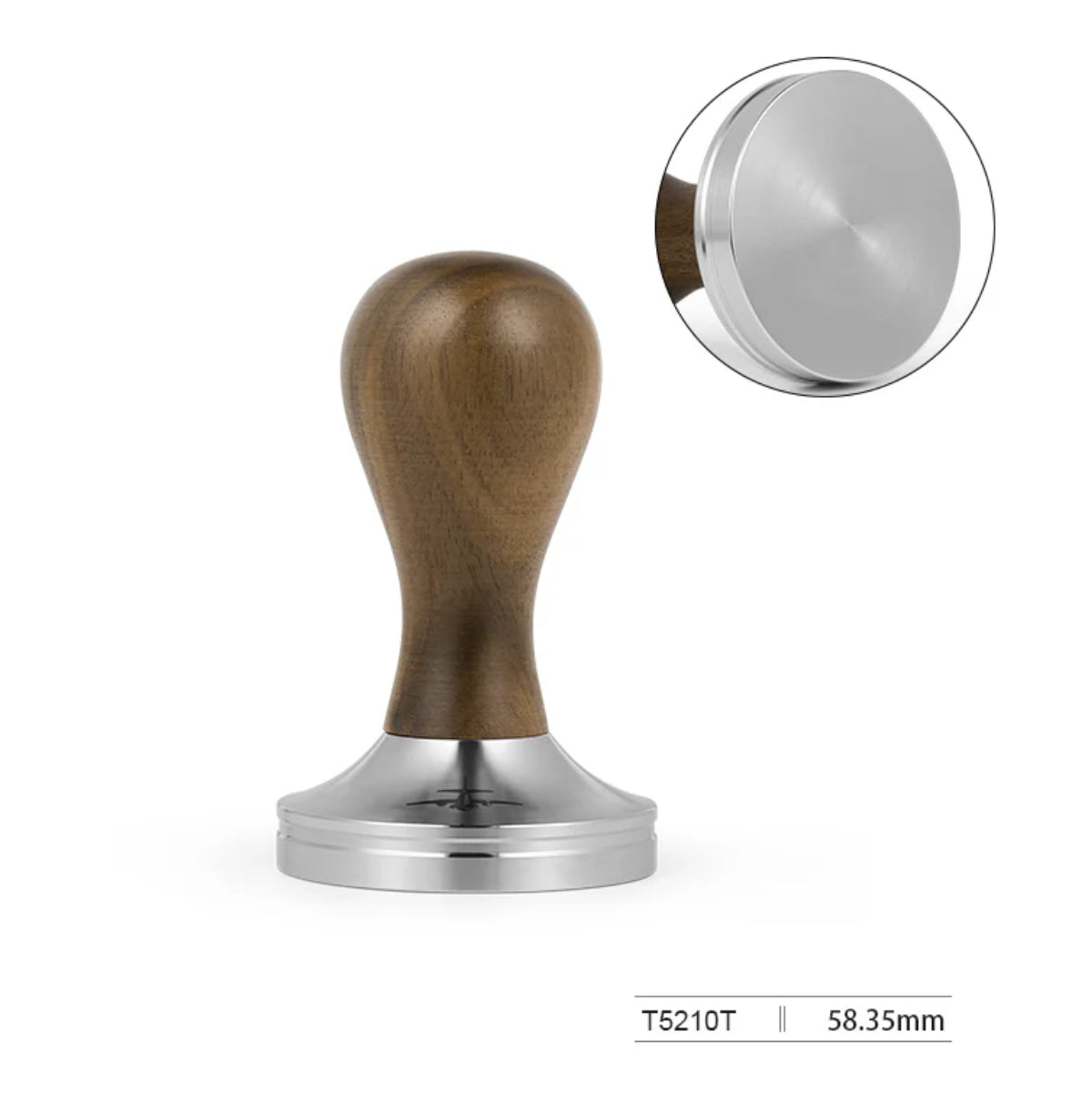 MHW-3BOMBER 58mm Flat Base Vase Tamper - Walnut