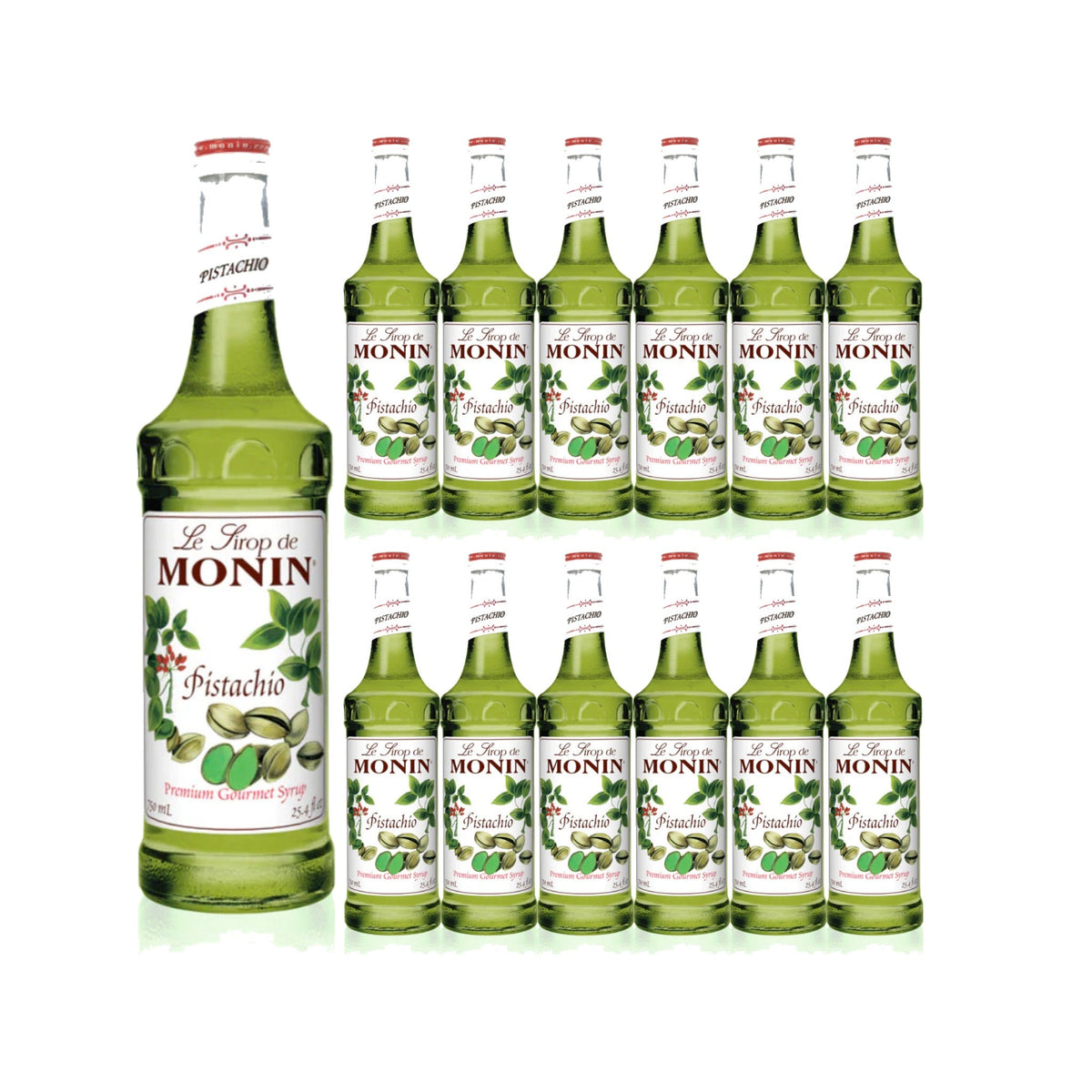 Monin Pistachio Syrup 750ml Glass Bottle, case of 12 bottles