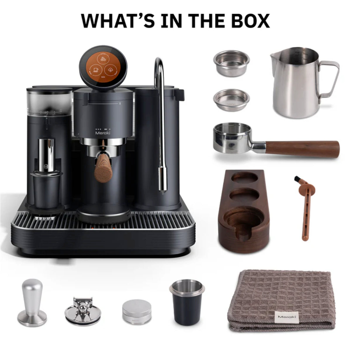 Machine à expresso semi-automatique Meraki à double chaudière (noire)