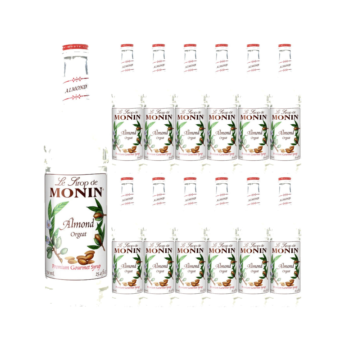 Monin Almond Syrup 750ml Glass Bottle, case of 12 bottles