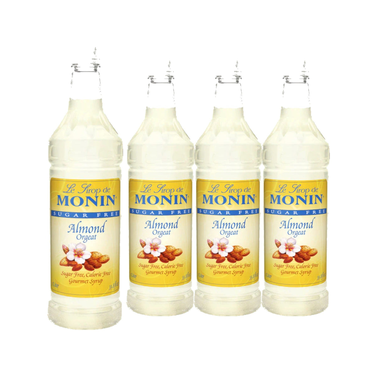 Monin Almond Sugar Free Syrup 1L Plastic Bottle, case of four 1L bottles