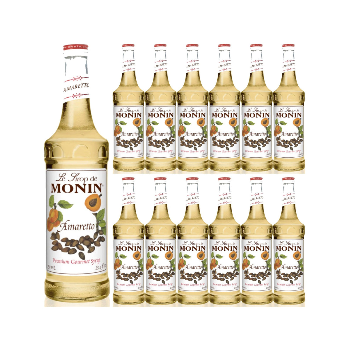 Monin Amaretto Syrup 750ML Glass Bottle, case of 12 bottles