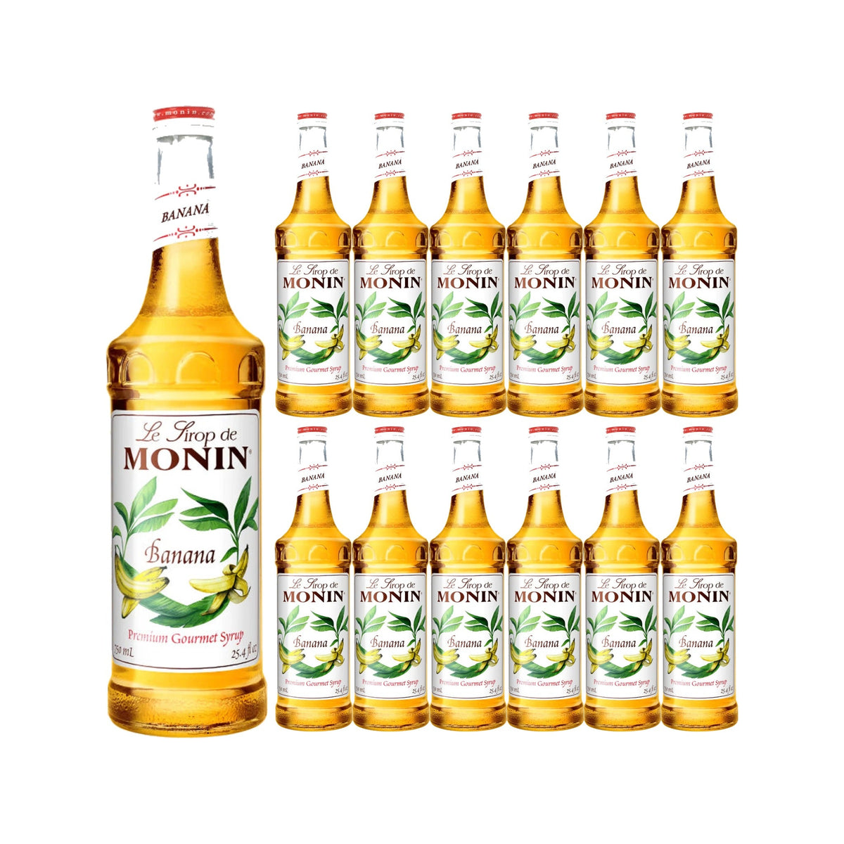 Monin Banana Syrup 750ml Glass Bottle, case of 12 bottles
