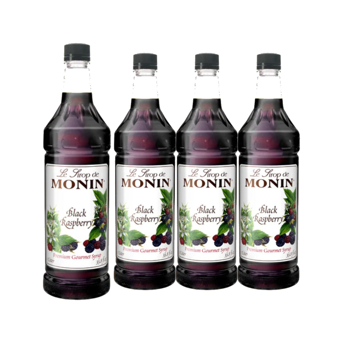Monin Black Raspberry Syrup 1L Plastic Bottle, case of four 1L bottles