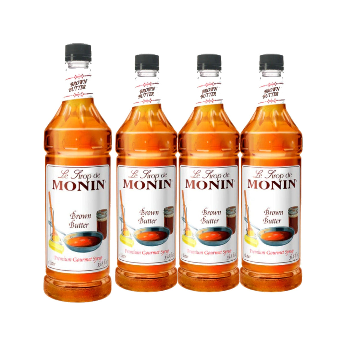 Monin Brown Butter Syrup 1L Plastic Bottle, case of four 1L bottles