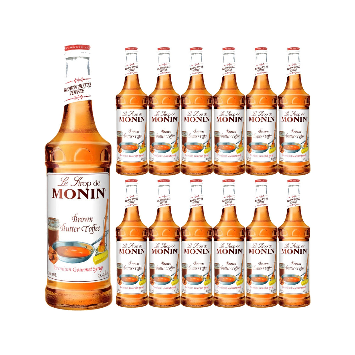 Monin Brown Butter Toffee Syrup 750ml Glass Bottle, case of 12 bottles