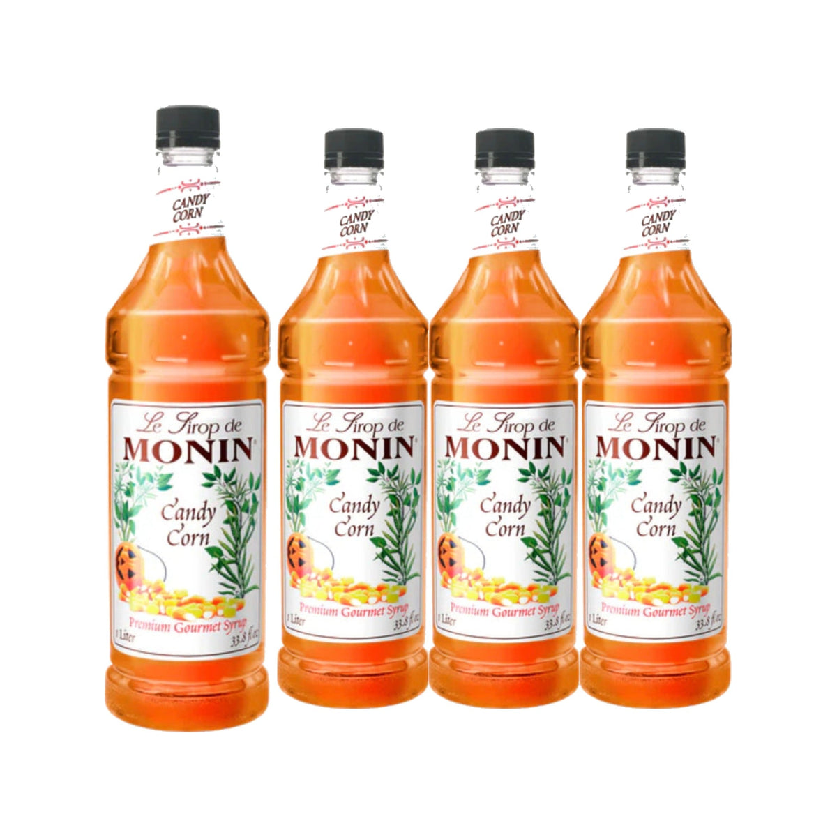 Monin Candy Corn Syrup 1L Plastic Bottle, case of four 1L bottles