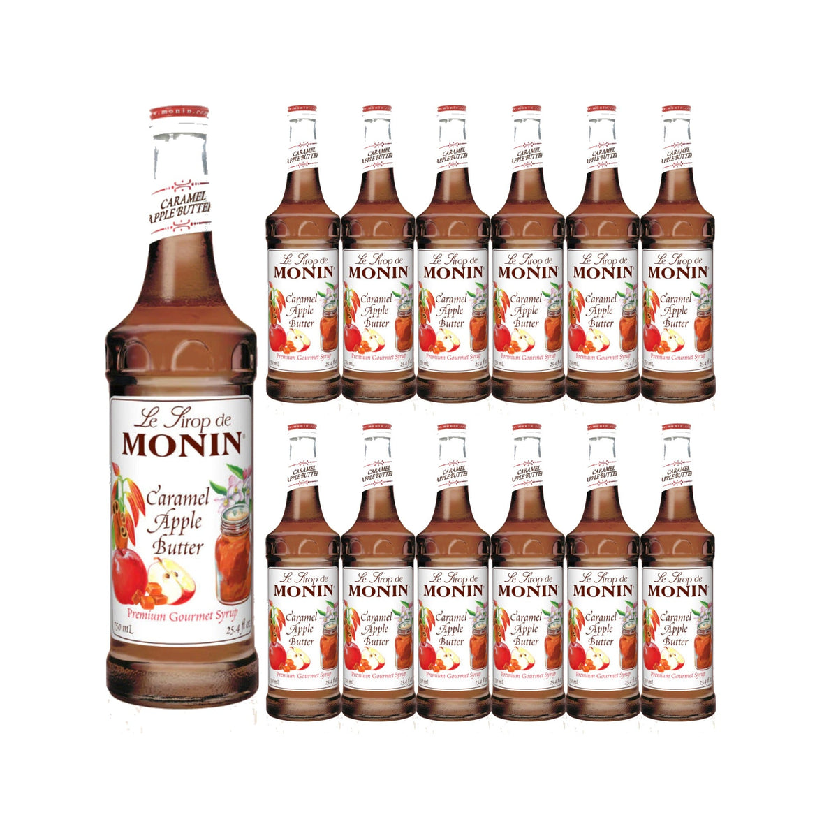 Monin Caramel Apple Butter Syrup 750ml Glass Bottle, case of 12 bottles