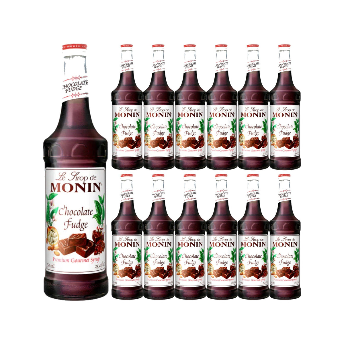 Monin Chocolate Fudge Syrup 750ML Glass Bottle, case of 12 bottles