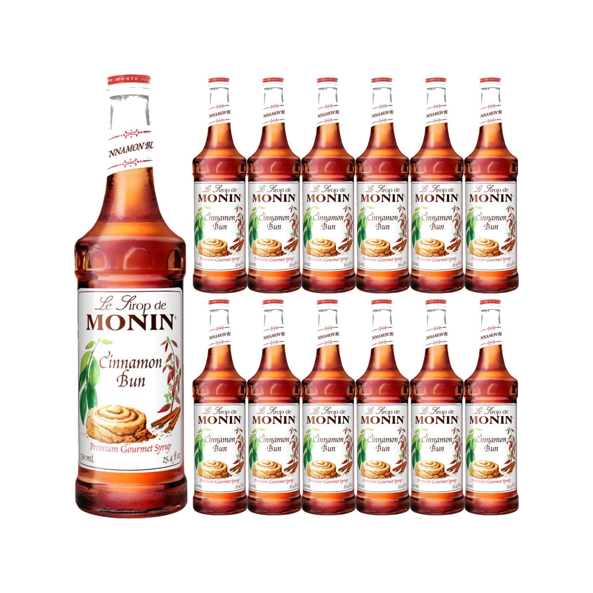Monin Cinnamon Bun Syrup 750ml Glass Bottle, case of 12 bottles