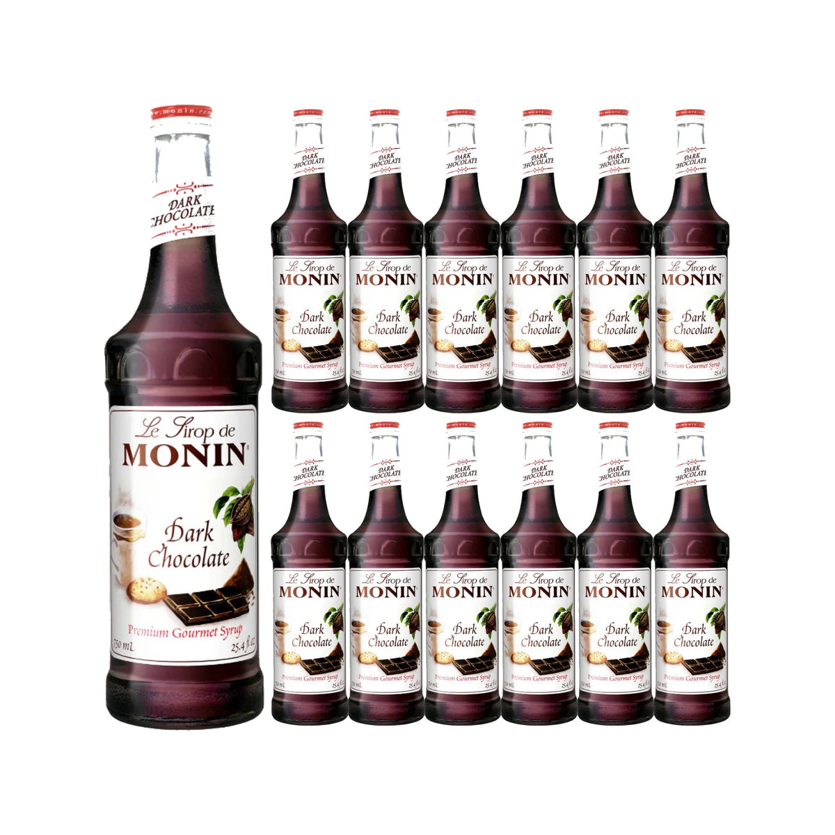 Monin Dark Chocolate Syrup 750ml Glass Bottle, case of 12 bottles