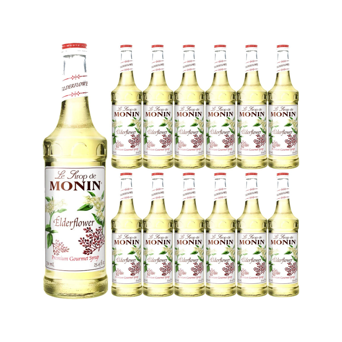 Monin Elderflower Syrup 750ml Glass Bottle, case of 12 bottles