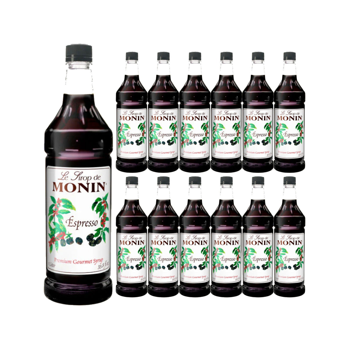 Monin Espresso Syrup 750ML Glass Bottle, case of 12 bottles