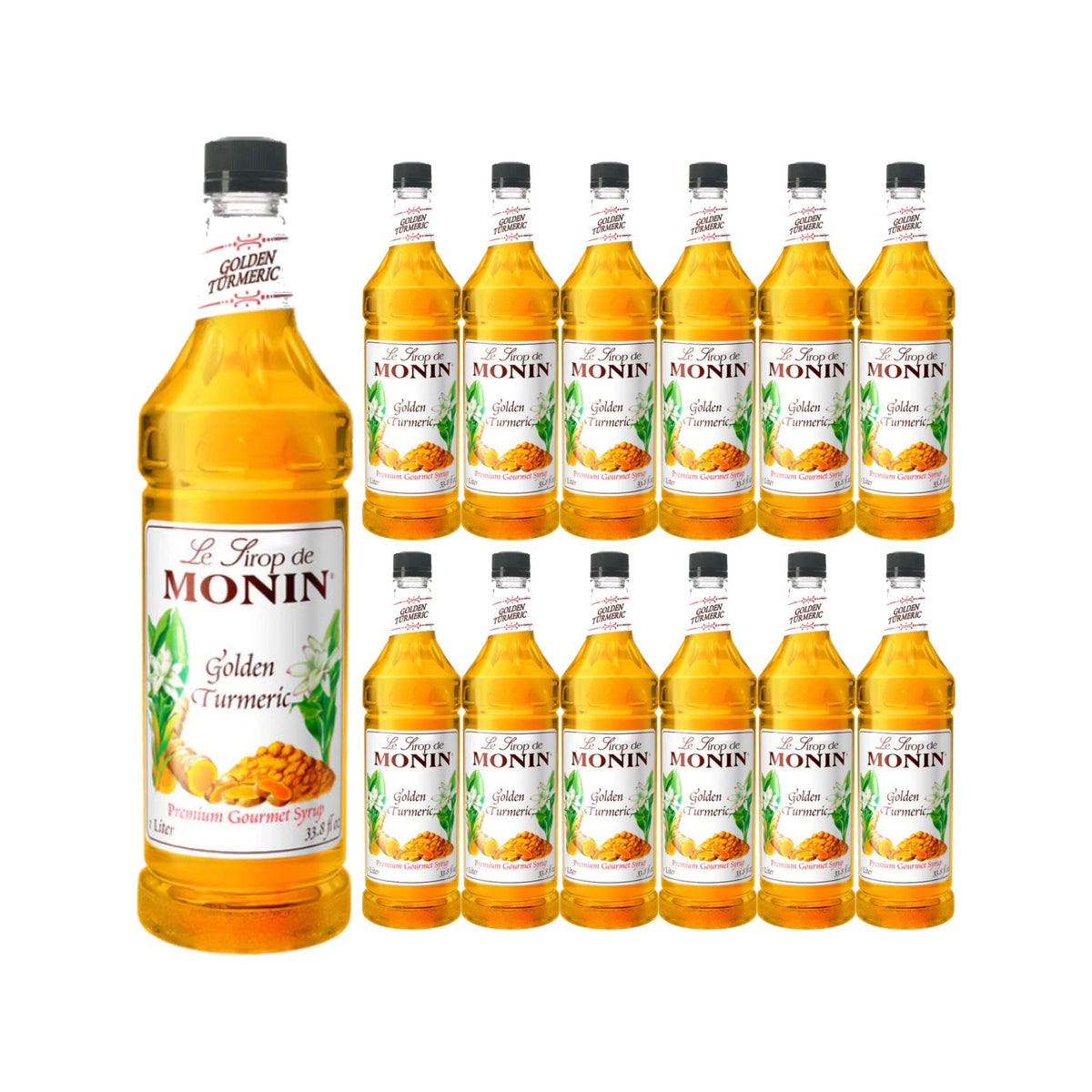 Monin Golden Turmeric Syrup 750ML Glass Bottle, case of 12 bottles