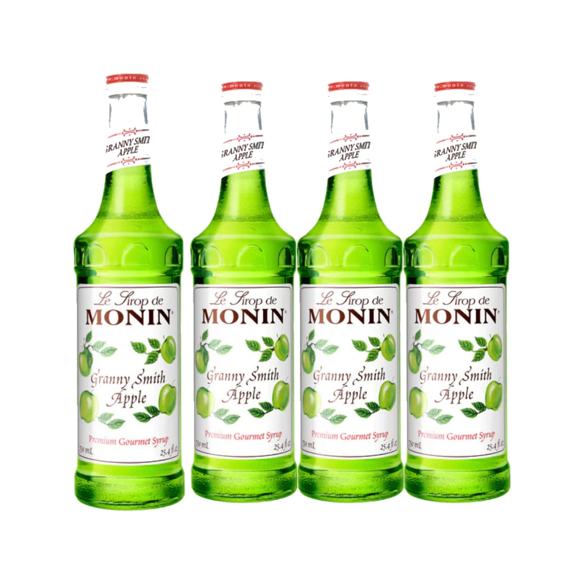 Monin Granny Smith Apple Syrup 1L, case of four 1L bottles