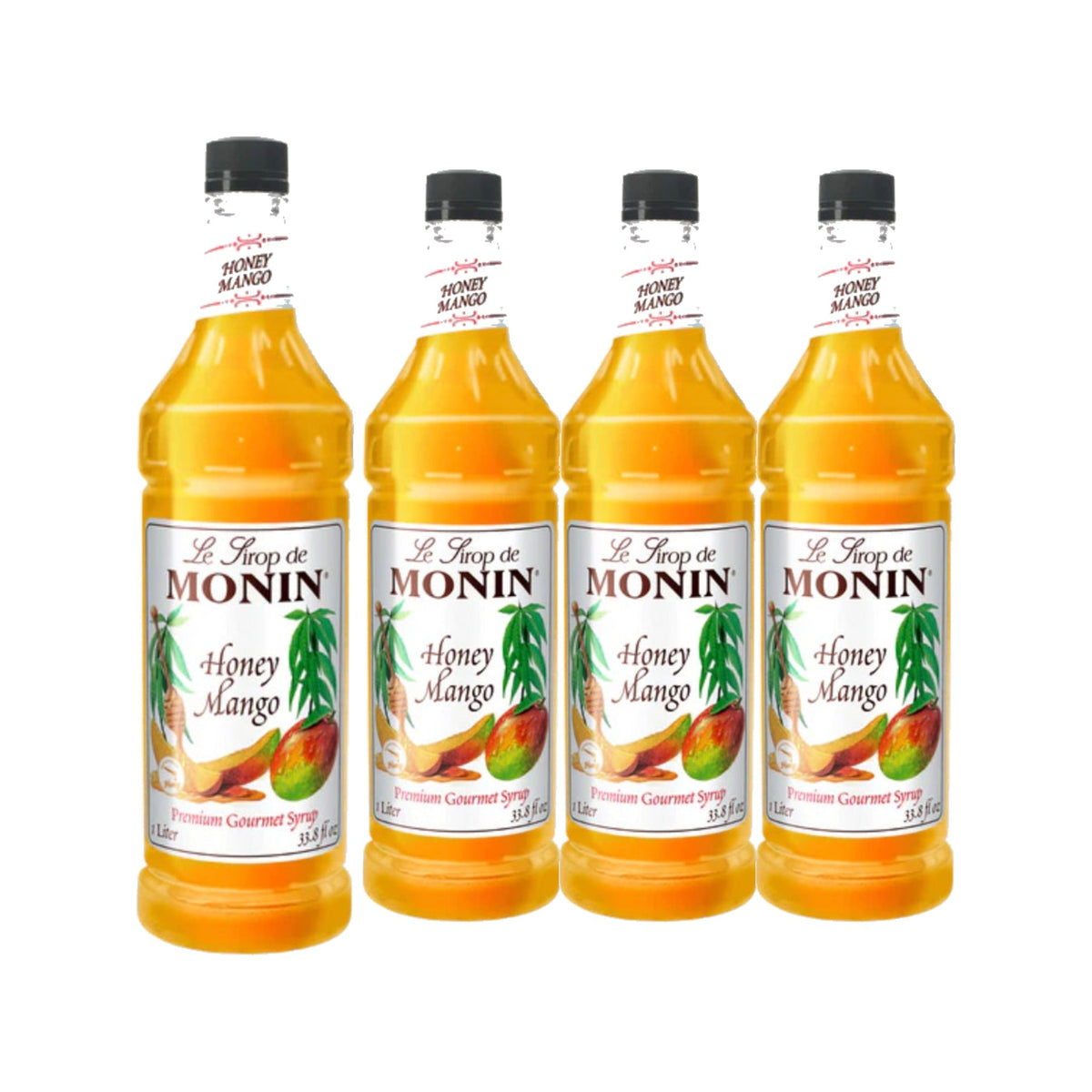 Monin Honey Mango Syrup 1L Plastic Bottle, case of four 1L bottles