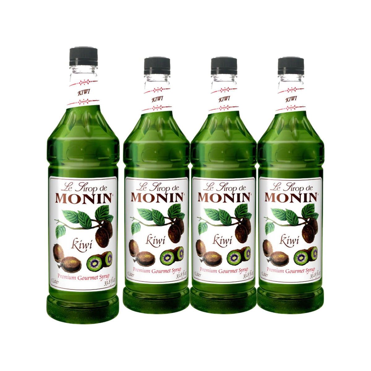 Monin Kiwi Syrup 1L Plastic Bottle, case of four 1L bottles