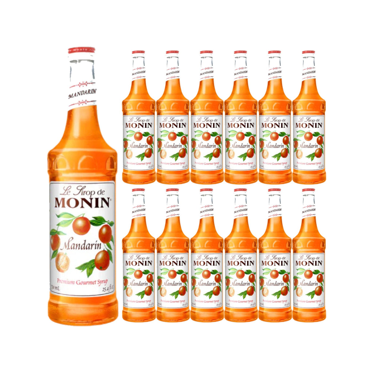 Monin Mandarin Syrup 750 ml Glass Bottle, case of 12 bottles