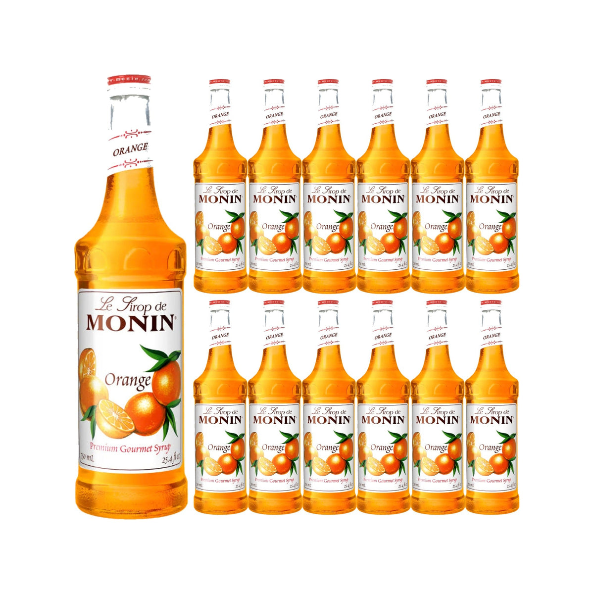 Monin Orange Syrup 750ml Glass Bottle, case of 12 bottles