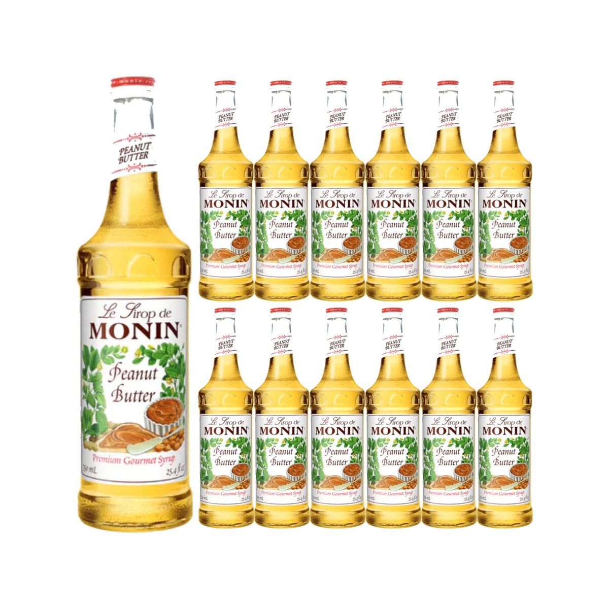 Monin Peanut Butter Syrup 750 ml Glass Bottle, case of 12 bottles