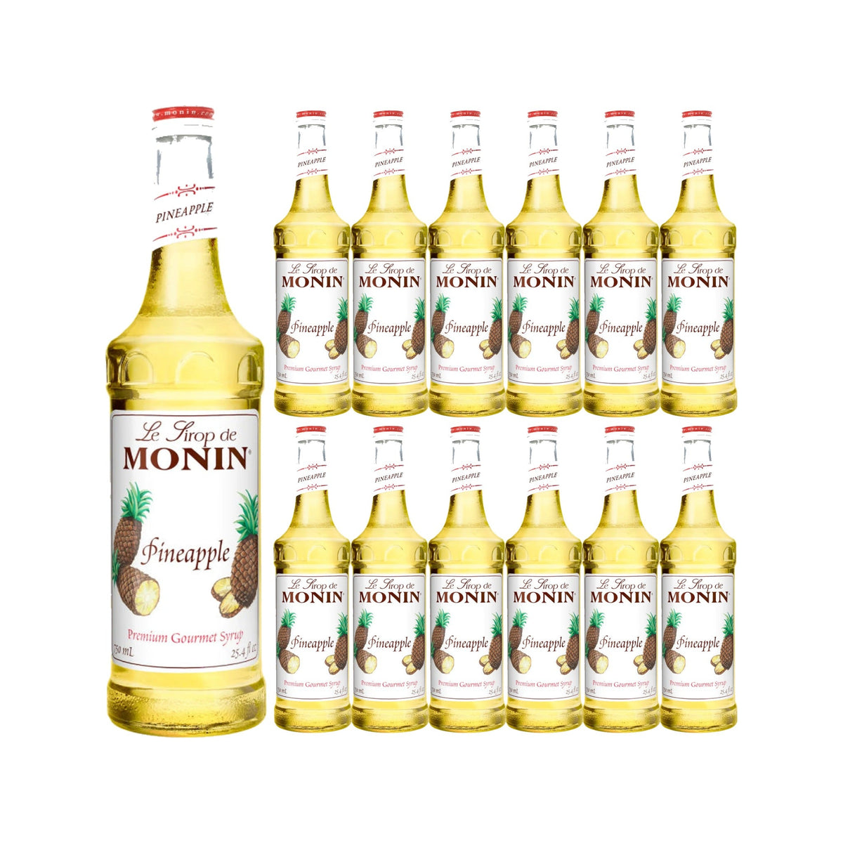 Monin Pineapple Syrup 750ml Glass Bottle, case of 12 bottles